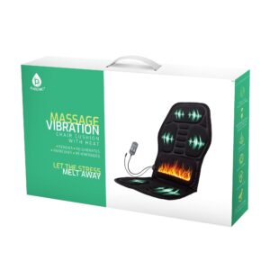 Pursonic heated massage chair cushion with shiatsu nodes strapped to an office chair