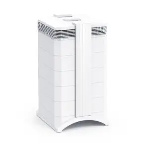 IQAir HealthPro Plus XE air purifier, three-quarter view