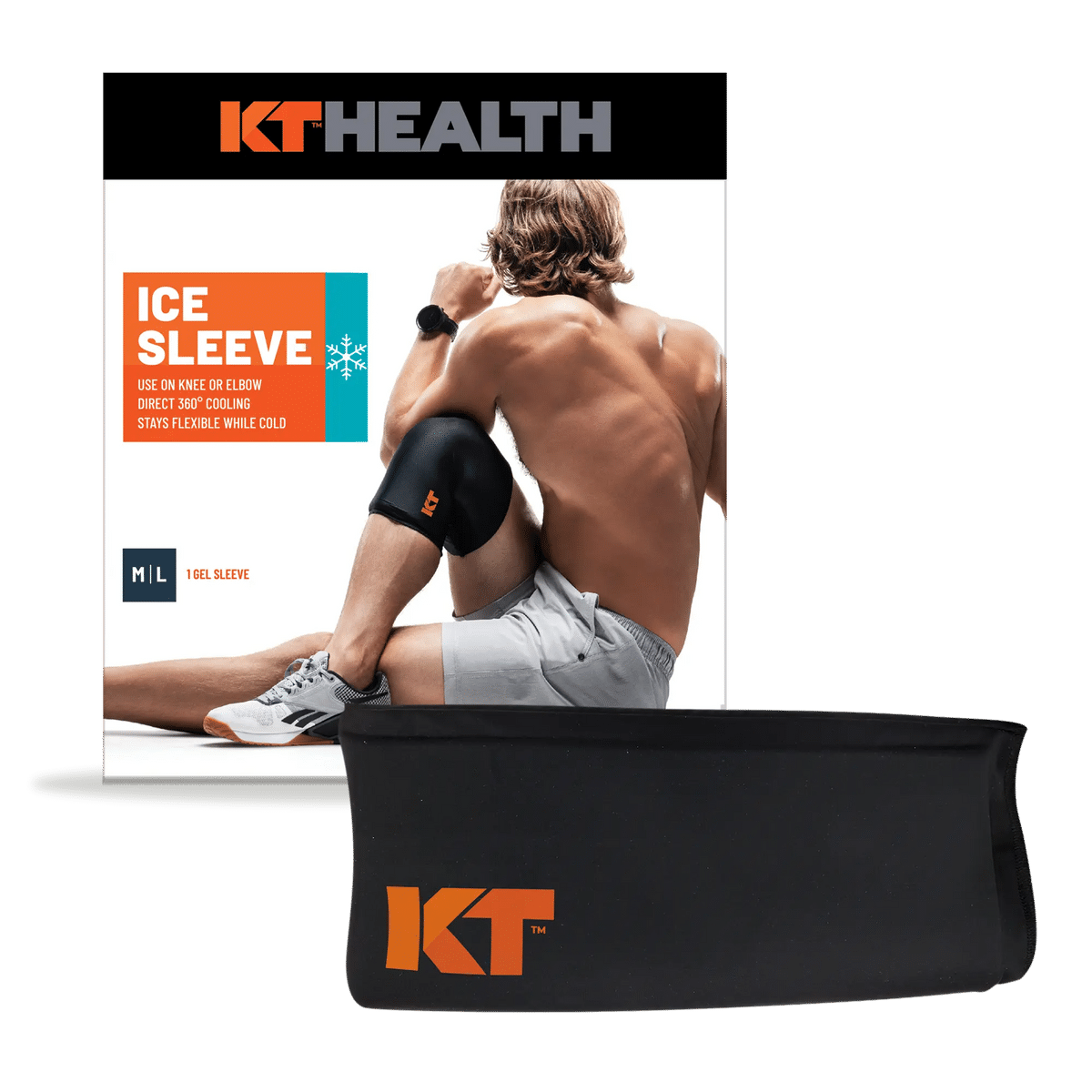 KT Tape KT Health reusable freezable knee ice sleeve for larger knees