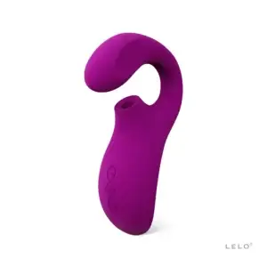 LELO ENIGMA dual-stimulation sonic massager in Deep Rose, front angle