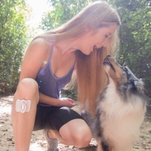 iReliev TENS Mini wireless tens pain relief patch with control buttons and adhesive pad