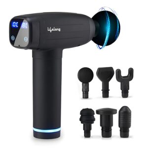 Lifelong LLGM09 deep tissue massage gun in black with percussion head attachments