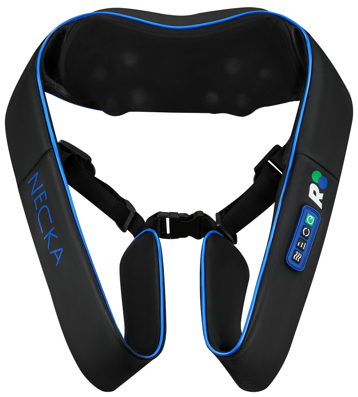 REATHLETE NECKA shiatsu neck massager draped over a person's shoulders — view 3