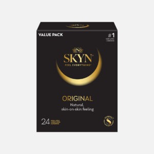 SKYN Original non-latex condoms 24-count value pack, front