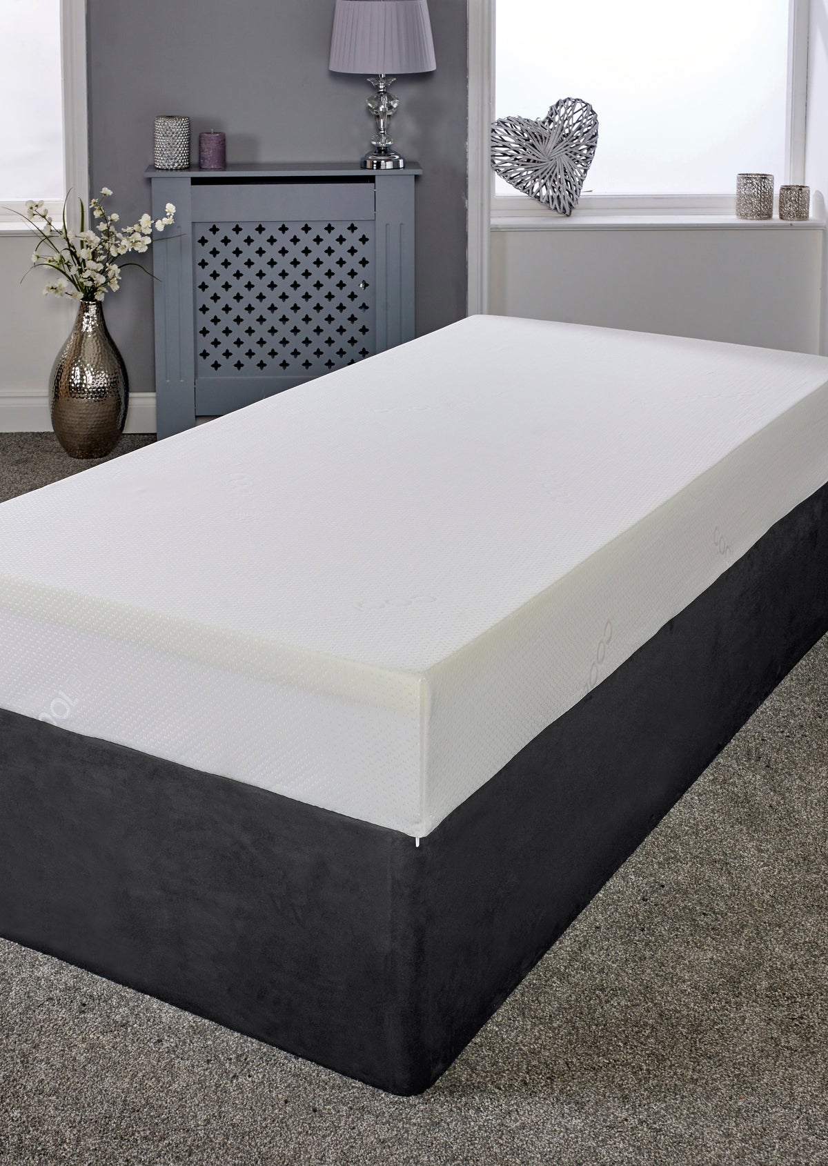 Starlight Beds small single orthopaedic mattress in 2ft6 size, springless foam mattress shown upright — view 3