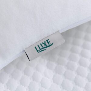 Luxe Mattresses memory foam pregnancy pillow in Double 135 x 190 cm shown on a made bed