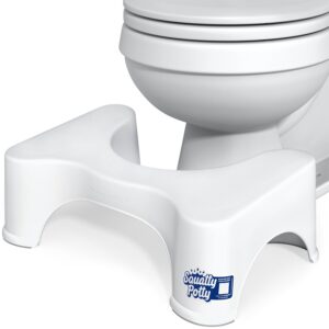Squatty Potty Original 7 in toilet stool in White placed under a toilet bowl