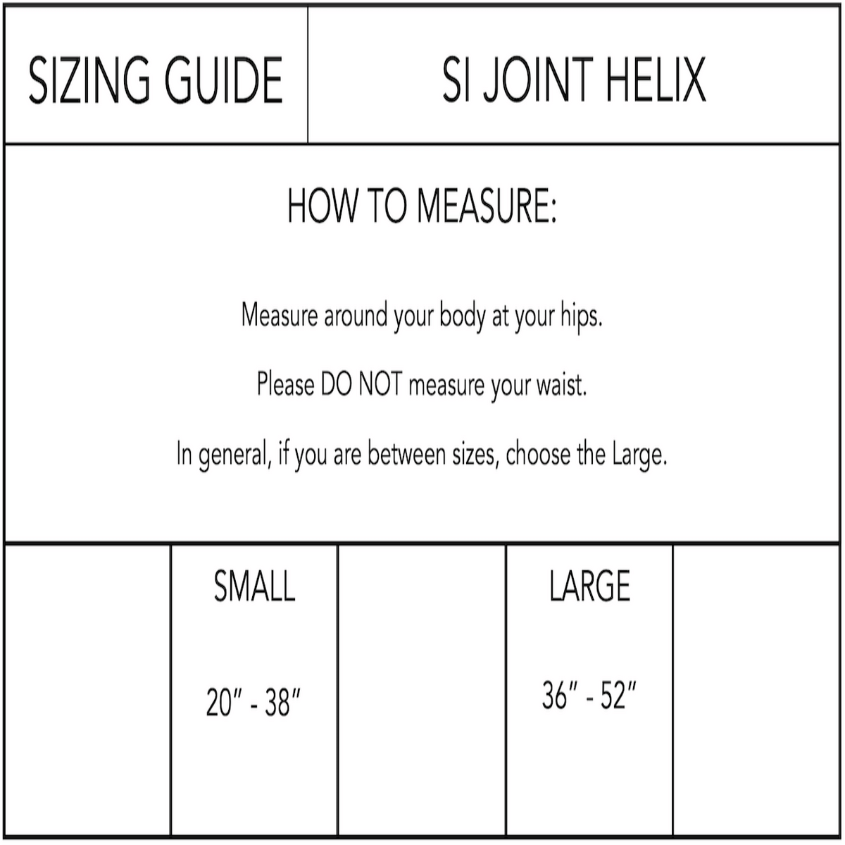 Black body helix adjustable si joint belt, size small sacroiliac support wrap shown flat — view 2