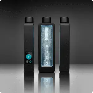Echo Flask hydrogen water bottle in stainless steel with digital display cap and charging base