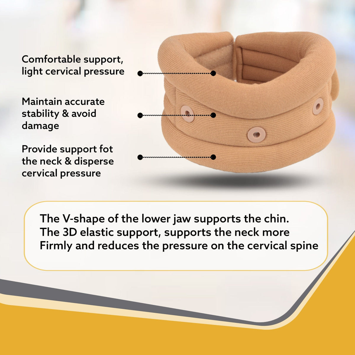 AGARO soft foam cervical collar neck support with hook-and-loop closure — view 5