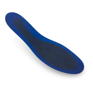 Thuasne SpryStep Carbon Footplate, angled view showing the dark carbon core inside the blue trimmable rim
