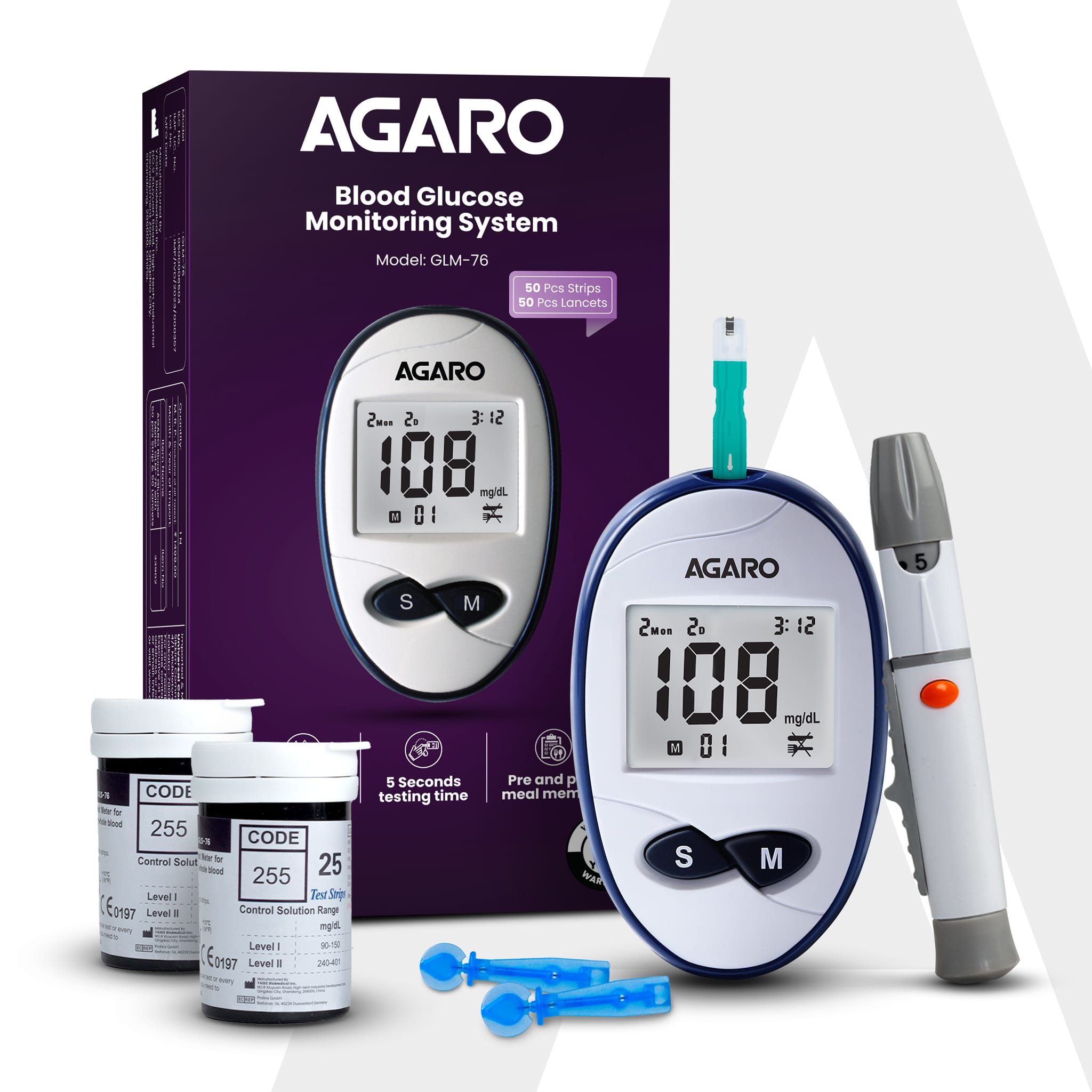 AGARO Glucometer GLM-76, main product image