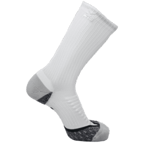 Black PlayMakar crew compression socks shown as a flat-laid pair