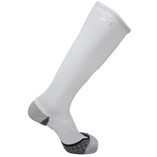 Black PlayMakar leg compression socks, size 7.5 to 10 inches, shown as a pair