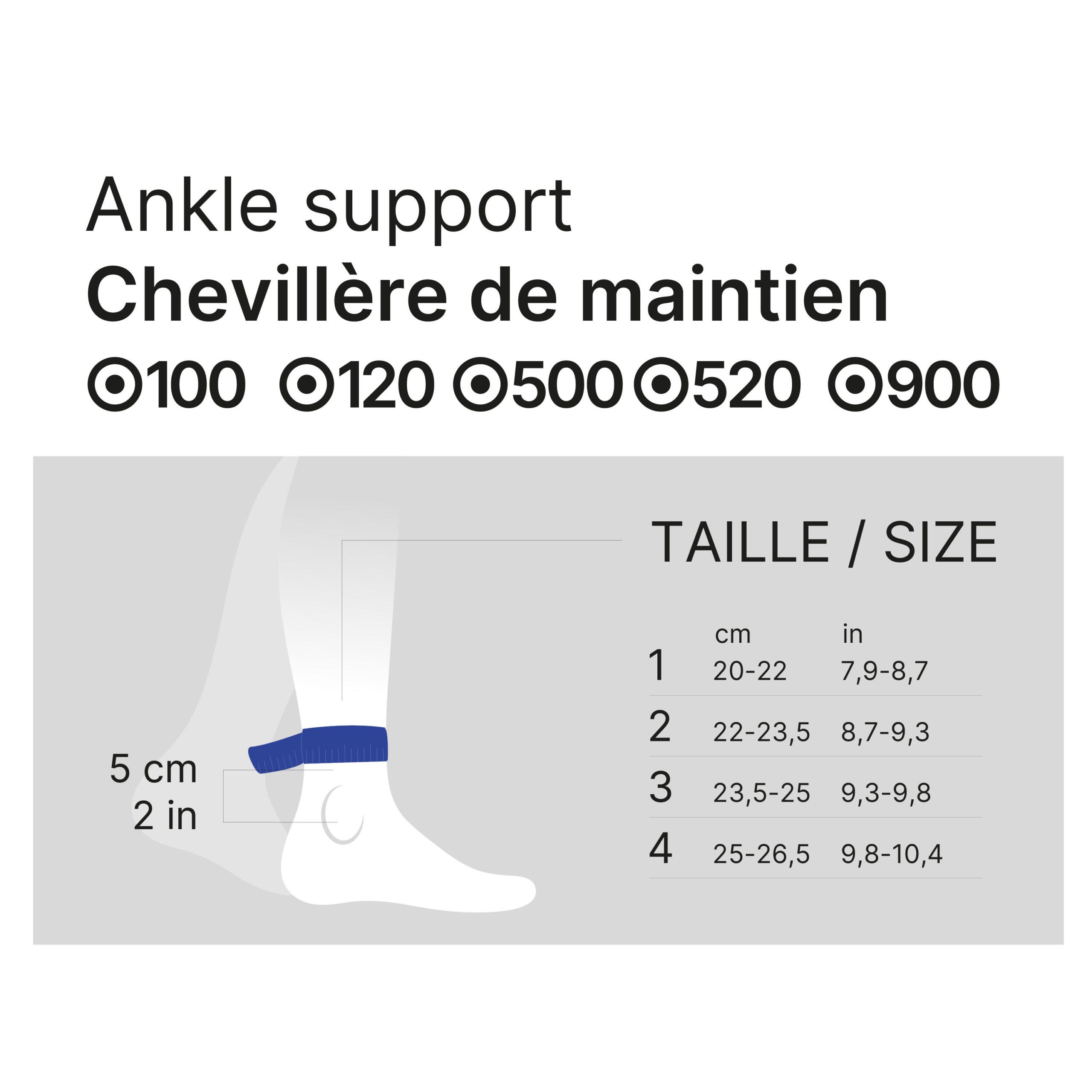 Decathlon Level 1 Ankle Support 120 — Right or Left, Smoked Black — view 2