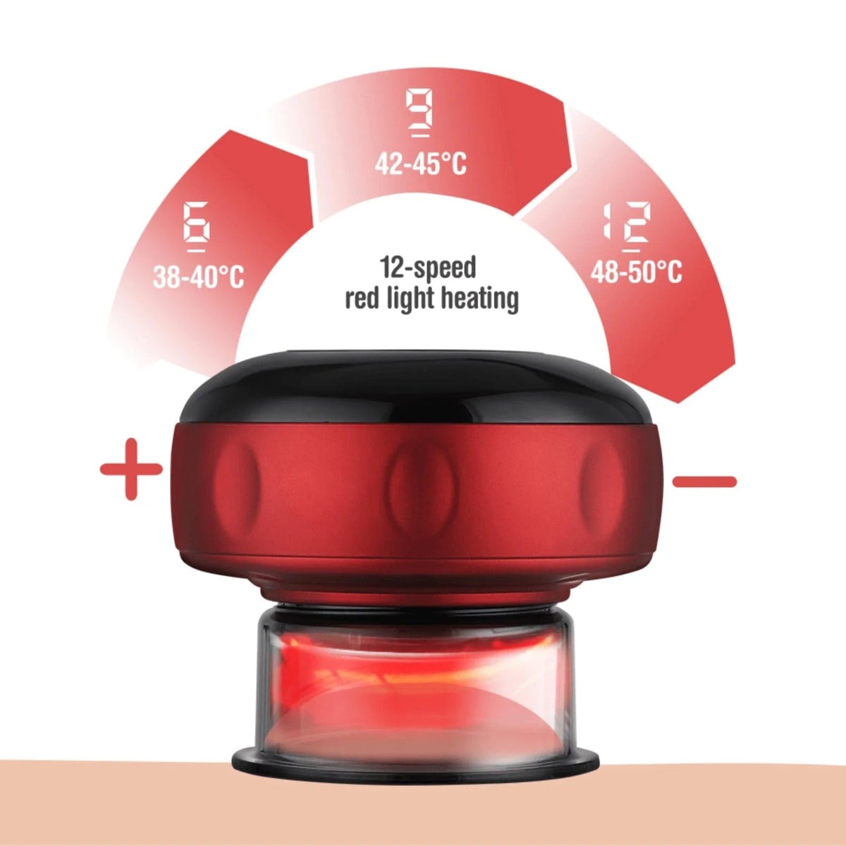 APE BORN Fitness smart cupping massager with red light, shown on a back and neck — view 4