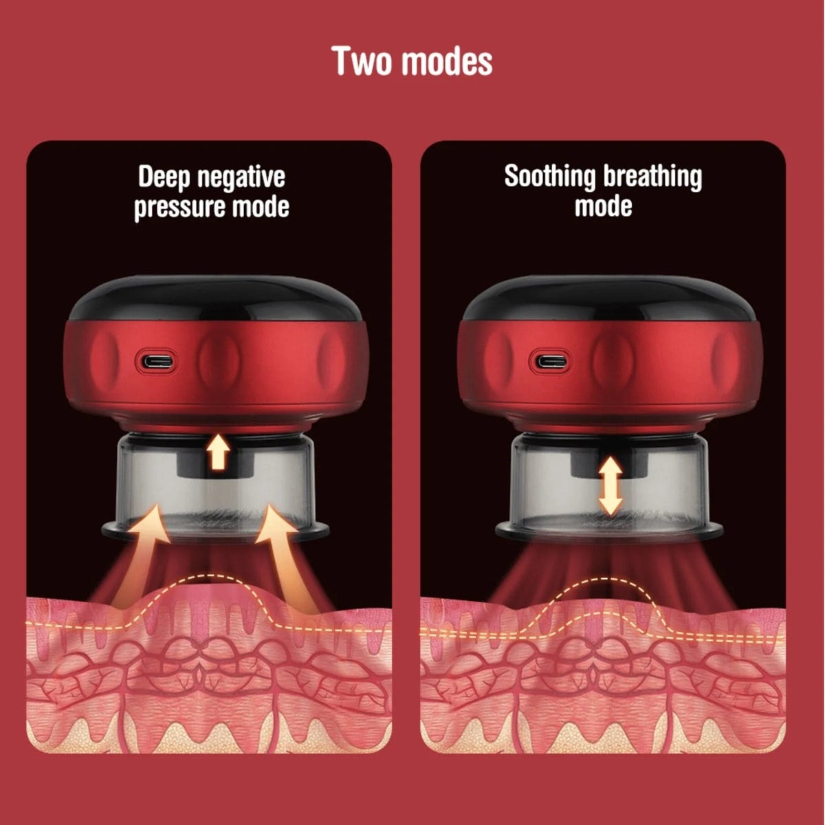 APE BORN Fitness smart cupping massager with red light, shown on a back and neck — view 5