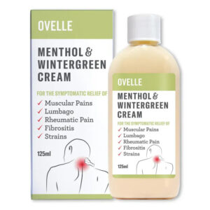 Ovelle menthol wintergreen cream 125ml tub of topical massage cream