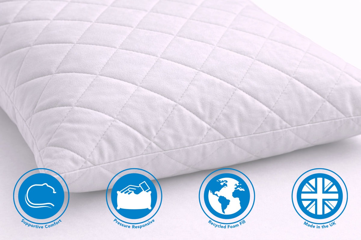 The Core Advanced memory foam pillow with a soft quilted cover by The Foam People — view 3