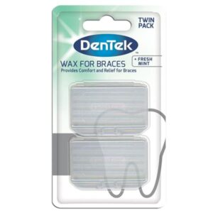 DentekFresh mint orthodontic wax for braces in a small pocket-sized packet