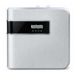 ECHO Flow hydrogen water machine installed under a kitchen sink with supply lines