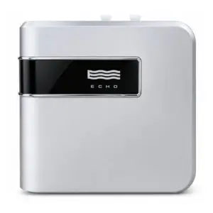 ECHO Flow hydrogen water machine installed under a kitchen sink with supply lines