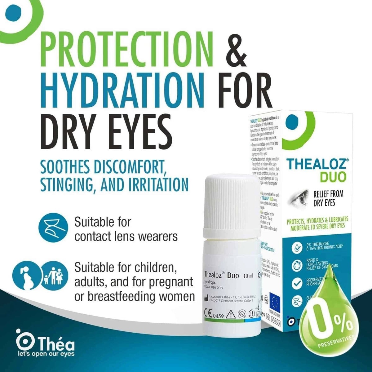 Thealoz Duo dry eye drops 10ml preservative-free multi-dose bottle with carton — view 3