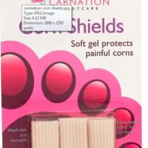 Carnation pack of 3 gel corn shields, soft polymer toe cushion pads