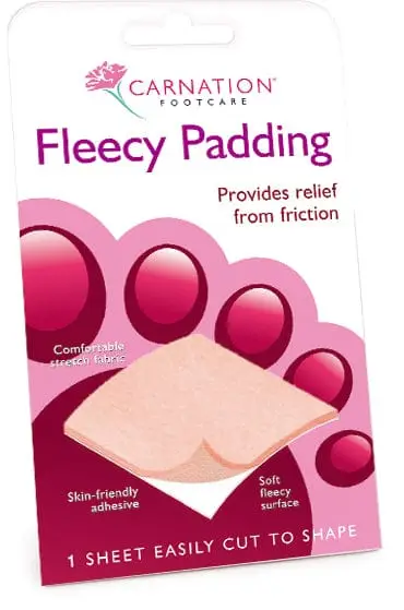 Carnation fleecy foot padding, a roll of self-adhesive cotton padding for tender spots