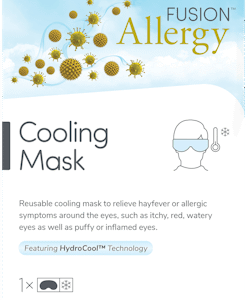Fusion Allergy reusable cooling eye mask with HydroCool beads and adjustable strap