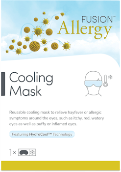 Fusion Allergy reusable cooling eye mask with HydroCool beads and adjustable strap