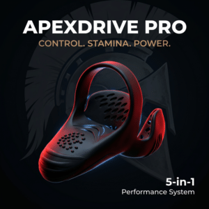 Myoro ApexDrive Pro at home shockwave device with handheld applicator on a white background
