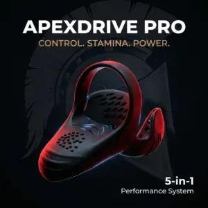 Myoro ApexDrive Pro at home shockwave device with handheld applicator on a white background