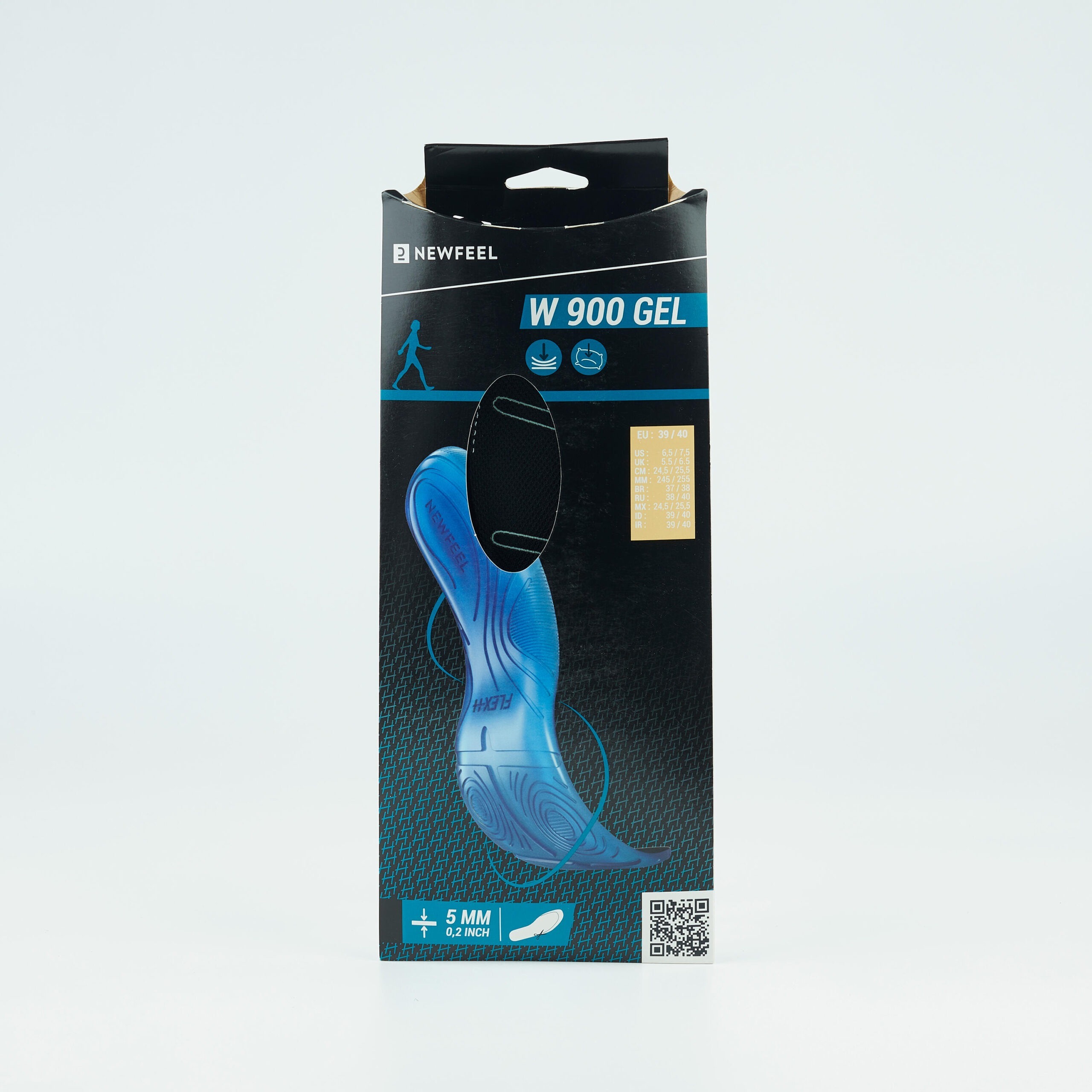 Decathlon W900 gel heel insoles shown as a pair on a plain background — view 2