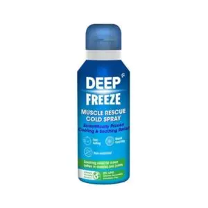 Deep Freeze 72.5ml menthol cold spray aerosol can shown upright on a plain background