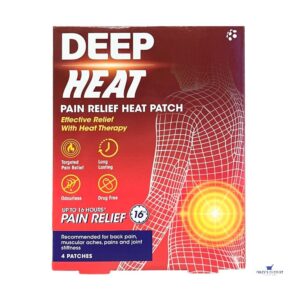 Deep Heat self-heating patch box, pack of 4, front