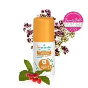 Puressentiel 75ml muscle and joint roll-on with essential oils and applicator tip
