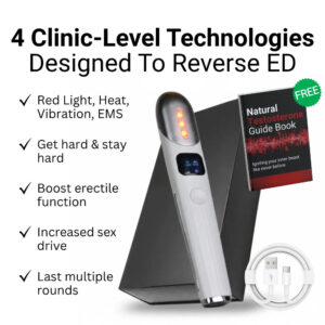 Myoro Vitalix Pro red light ems device standing upright on a plain white background