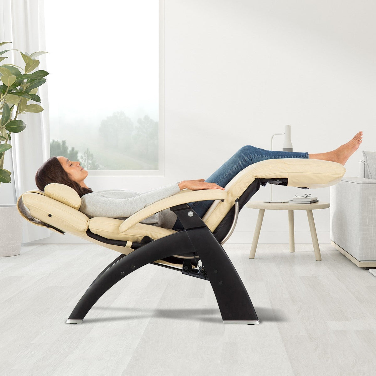 Human Touch Perfect Chair PC-420 zero gravity recliner reclined in a neutral, weightless position — view 4