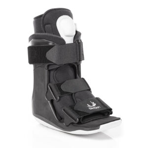 BioSkin pneumatic short walking boot in medium, side view on a white background