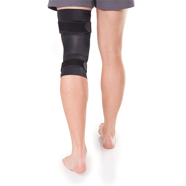 BioSkin Q Brace pull-on patella tracking knee brace in black with dynamic T-strap, size S — view 2