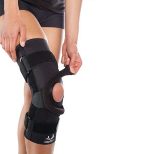 BioSkin Ten-7 knee osteoarthritis brace, thigh-worn style, shown in size S
