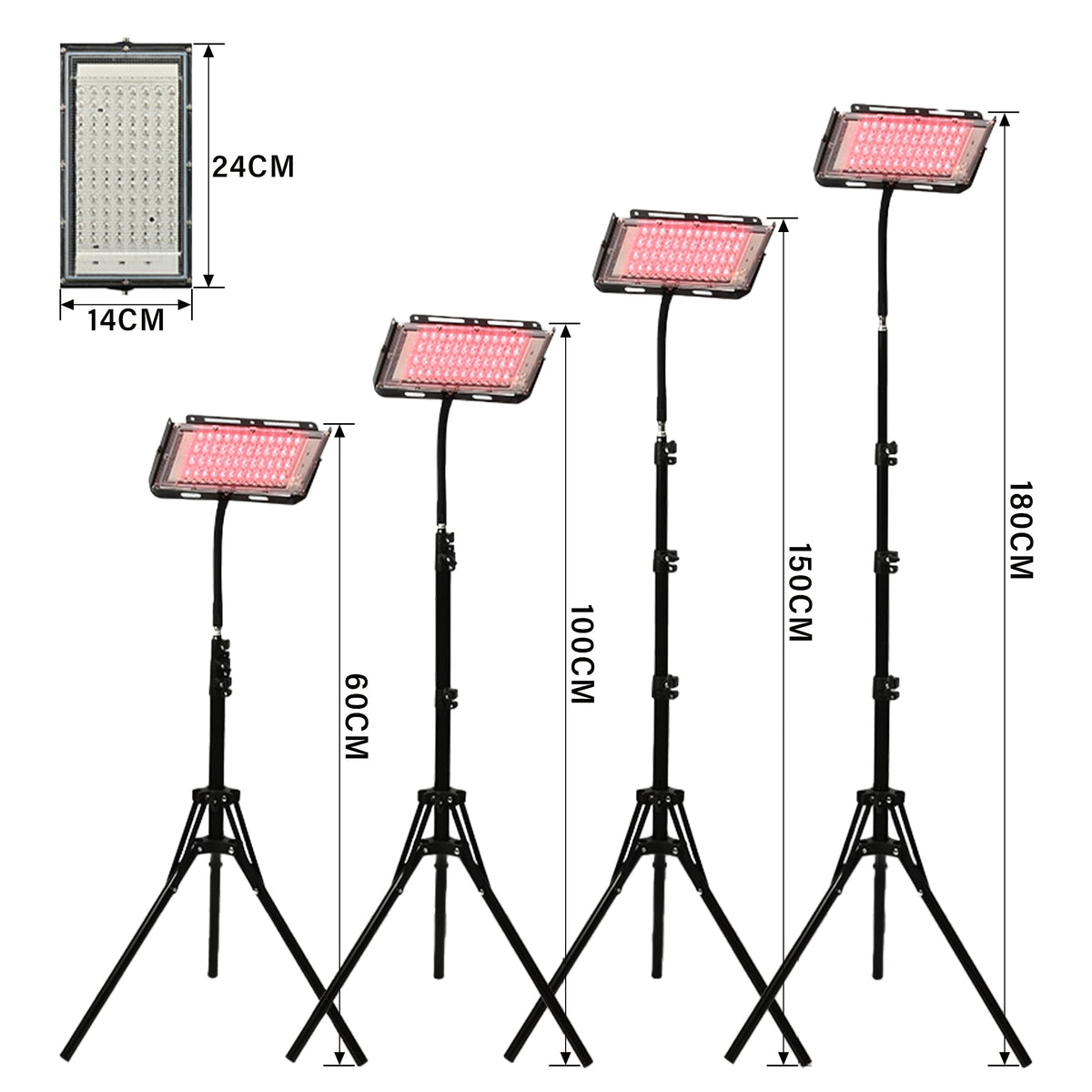 Lumy Health red light therapy lamp panel mounted on an adjustable floor stand — view 5