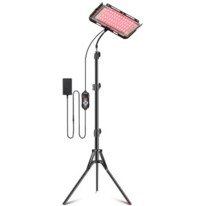 Lumy Health red light therapy lamp panel mounted on an adjustable floor stand