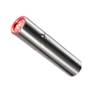Lumy Health red light therapy torch with its removable tip detached beside the handheld device