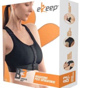 EKEEP B3 post surgical bra shown front-on with front fastening