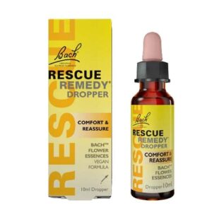 Bach Rescue Remedy Dropper 10 ml bottle with its yellow carton
