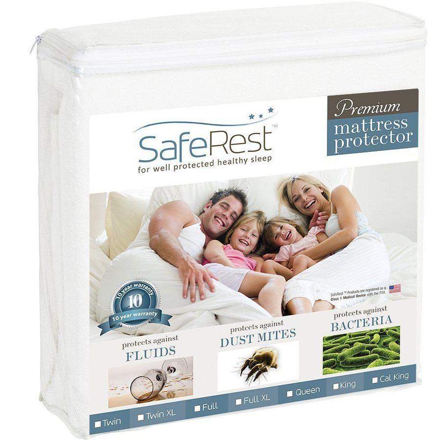 SafeRest Premium mattress protector in its zip packaging, front