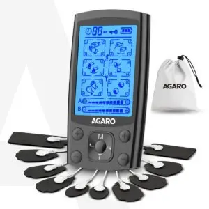 AGARO TM2421 portable TENS machine with electrode pads and control display