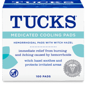 Tucks Medicated Cooling Pads box front, 100 pads